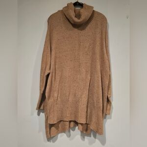 Jessica Simpson Oversized Tan Cowl Neck Sweater Long Sleeve Size XS